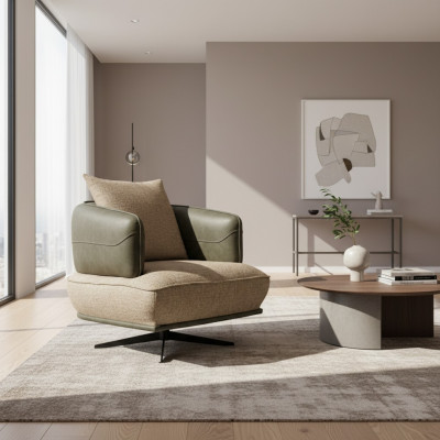 Sofá de diseño Sillón Textil Relax Lounge Lujo Club de televisión Acolchado Asiento