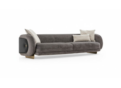 Sala de estar Gris Sofá Textil de 4 Plazas Muebles de Lujo Diseño de Asiento Sofá Salón
