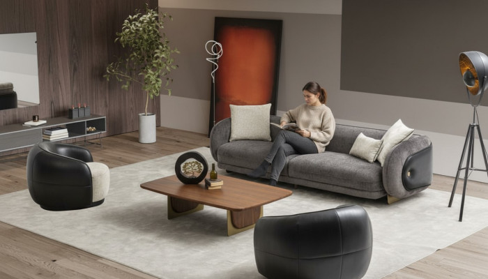 Juego de sofá moderno gris, set de 3 sofás de 3 plazas, 2 sillones, set de sala de estar.