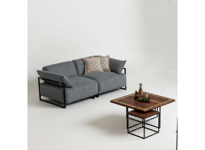 Sofá textil de sala de estar de 3 plazas, muebles de lujo, diseño de asiento, sofá lounge nuevo.