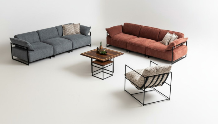 Lujo 2x juego de sofás de cuatro plazas, sillones de diseñador para sala de estar.