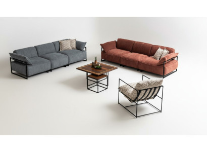 Lujo 2x juego de sofás de cuatro plazas, sillones de diseñador para sala de estar.