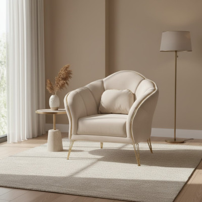 Diseño de sofá Chesterfield moderno en color beige 2x sillones nuevo de sofá acolchado.