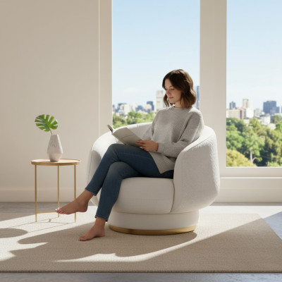 Diseño de sillón de lujo Sillón Sofá de 1 plaza Salón de televisión Chaise Sofa Textil