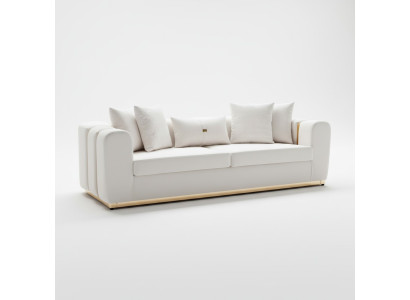 Exclusivos sofás tapizados de diseñador de 4 plazas, muebles de lujo para la sala de estar.