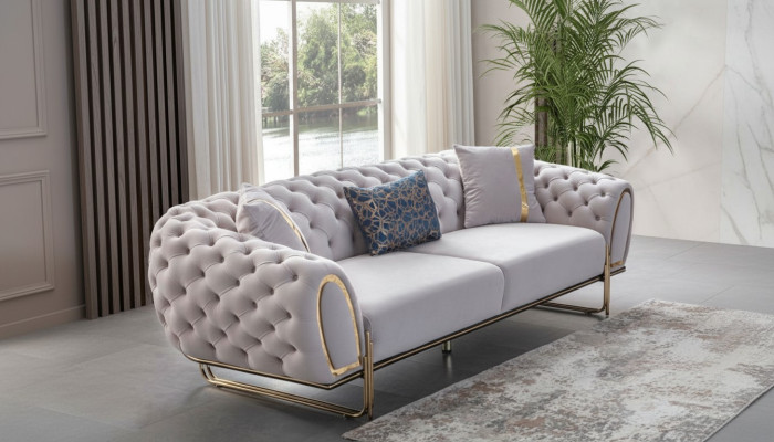 Lujo 2x Sofás Chesterfield diseñados Sofás acolchados Muebles modernos