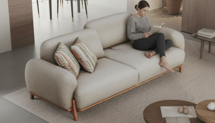 Chesterfield blanco de 3 plazas. Muebles de lujo para sala de estar. Sofás tapizados.