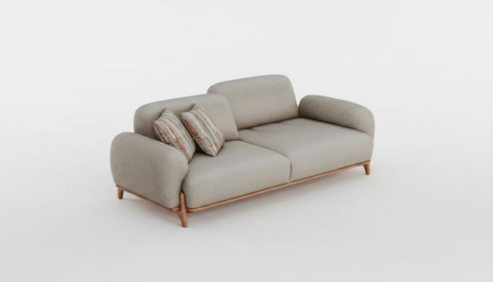 Chesterfield blanco de 3 plazas. Muebles de lujo para sala de estar. Sofás tapizados.