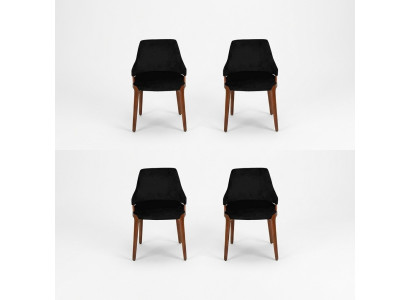 Comedor de lujo negro 4 sillas modernas muebles de madera sillas diseño decoración.