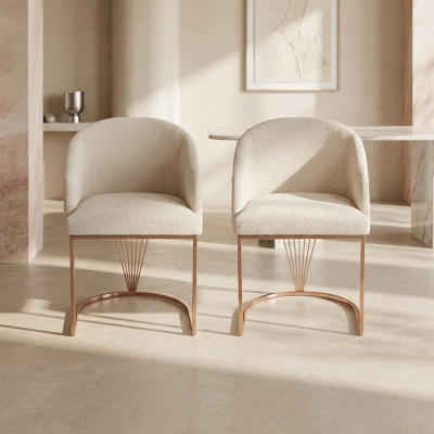 Silla tapizada 2 sillas de comedor silla de madera silla de cocina blanco moderno oro