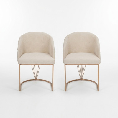 Silla tapizada 2 sillas de comedor silla de madera silla de cocina blanco moderno oro