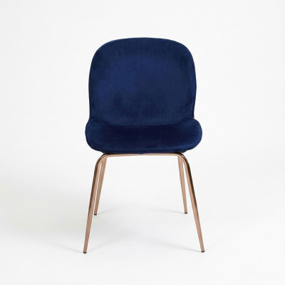 Grupo de sillas azules 4x sillas conjunto textil tapizado asiento comedor