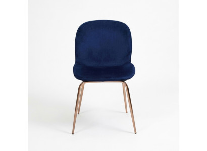 Grupo de sillas azules 4x sillas conjunto textil tapizado asiento comedor