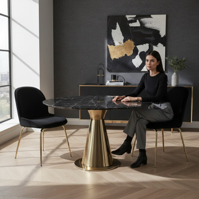 Grupo de sillas negras 2x silla tapiz textil de acero inoxidable.