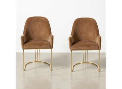 Silla Dorada Diseño Comedor Textil Sillas Muebles Lujo Sillón Nuevo