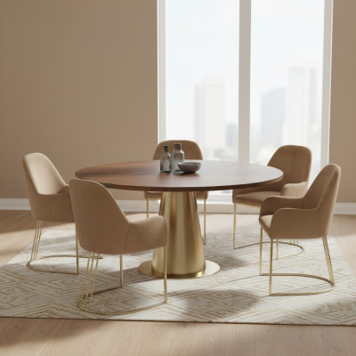 Grupo Set 6x Sillas Sillón Diseño Tela Tapizado Sillas Comedor Textil