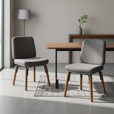 Silla de comedor de lujo 2x sillas Silla de alta calidad Silla de respaldo Muebles Silla de madera