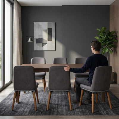 Diseño 6x sillas Conjunto sillón Silla Grupo gastronomía Nuevo Comedor Cocina Grupos