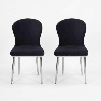 Muebles negros sillas silla de comedor diseño tapizado de lujo mobiliario nuevo.