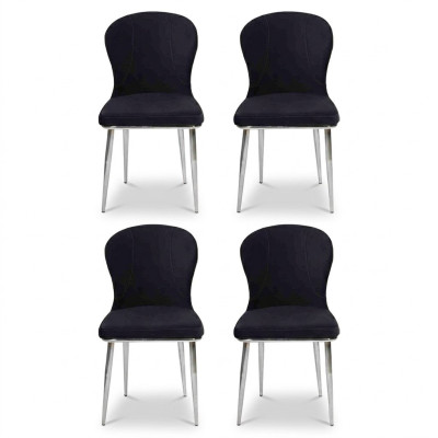 Grupo Set 4x sillas diseño tela tapizada sillas comedor textil