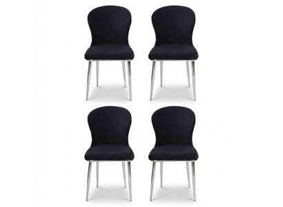 Grupo Set 4x sillas diseño tela tapizada sillas comedor textil
