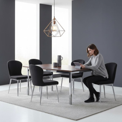 Conjunto de sillas de grupo 6x Silla Conjunto de asientos de tapicería textil Comedor Nuevo