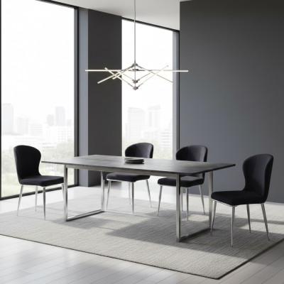 Conjunto de sillas de grupo 6x Silla Conjunto de asientos de tapicería textil Comedor Nuevo