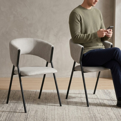Comedor de lujo estilo diseñador moderno 2 sillas acolchadas mobiliario nuevo.