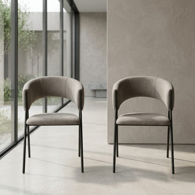 Comedor de lujo estilo diseñador moderno 2 sillas acolchadas mobiliario nuevo.