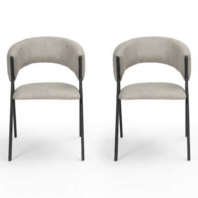 Comedor de lujo estilo diseñador moderno 2 sillas acolchadas mobiliario nuevo.