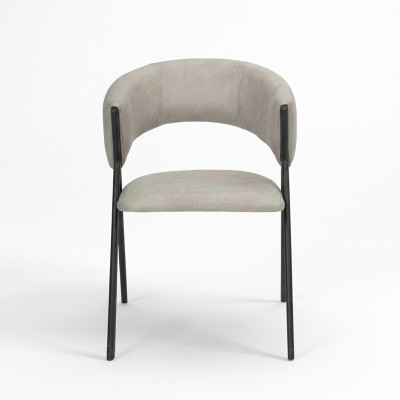 Comedor gris Grupo set de tela 4 sillas de silla Diseño de tela Tapizado Sillas
