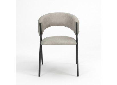 Comedor gris Grupo set de tela 4 sillas de silla Diseño de tela Tapizado Sillas