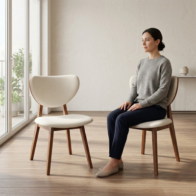 Silla de comedor blanca 2 sillas silla de madera silla moderna de una sola plaza nueva