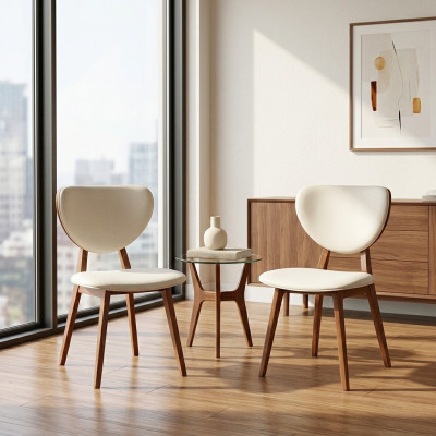 Silla de comedor blanca 2 sillas silla de madera silla moderna de una sola plaza nueva