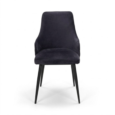 Moderna silla negra tapizada muebles diseñador de cocina con estructura de madera