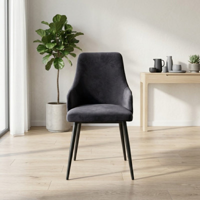 Diseñador negro 2 sillas Lujo Comedor Individual Mobiliario moderno