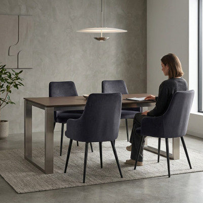 Sillas de diseño negro modernas para comedor de lujo de 4 unidades de diseñador individual.