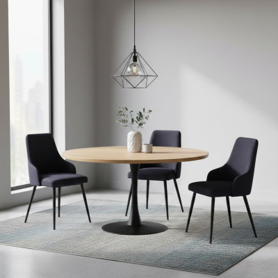 Sillas de diseño negro modernas para comedor de lujo de 4 unidades de diseñador individual.