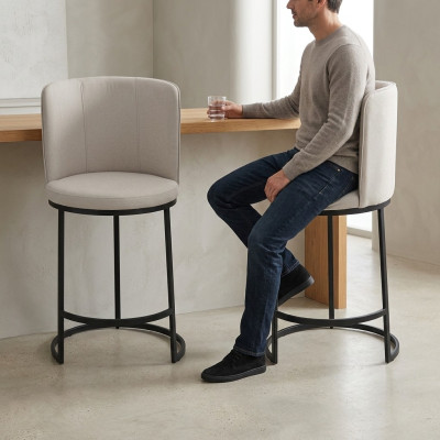 Sillas de bar diseño para comedor 2x taburetes de bar silla tapizada decoración moderna.
