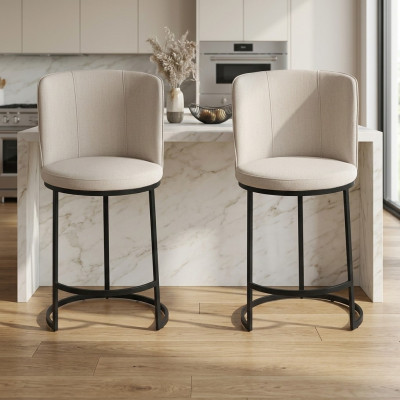 Sillas de bar diseño para comedor 2x taburetes de bar silla tapizada decoración moderna.