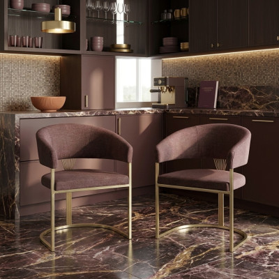 Comedor moderno 2x sillas diseñador lujo elementos de acero inoxidable textil nuevo