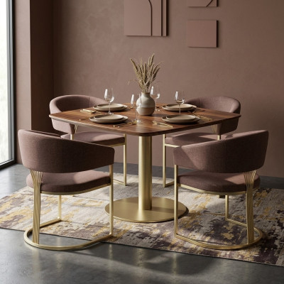 Diseño de sillón de salón completo moderno, nuevo conjunto de 4 sillas con tapizado de silla.