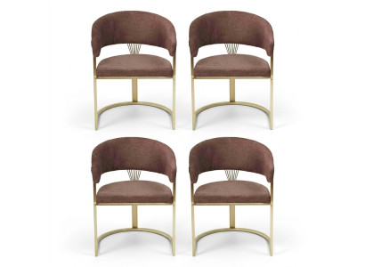 Diseño de sillón de salón completo moderno, nuevo conjunto de 4 sillas con tapizado de silla.