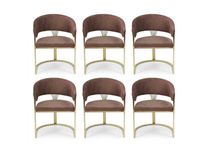 Juego de sillones marrones completo, diseño moderno, nuevo, 6 sillas, silla tapizada.