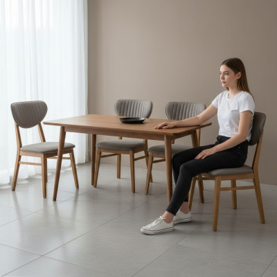 Silla de madera marrón Sillas tapizadas de diseñador Muebles de lujo para el comedor