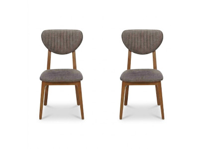 Silla moderna gris tapizada 2 sillas de salón de madera textil de madera sillón nuevo