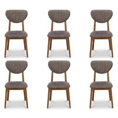 Diseño de silla y sillón para comedor, conjunto de 6 sillas tapizadas de diseño.