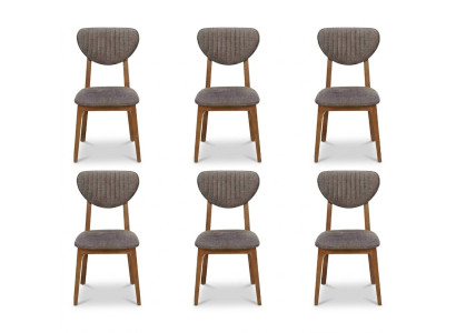 Diseño de silla y sillón para comedor, conjunto de 6 sillas tapizadas de diseño.