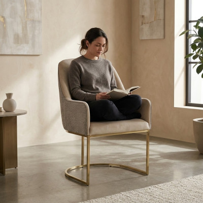 Silla tapizada blanca Silla de comedor Sillas de cocina Muebles de asiento de diseñador Nuevo