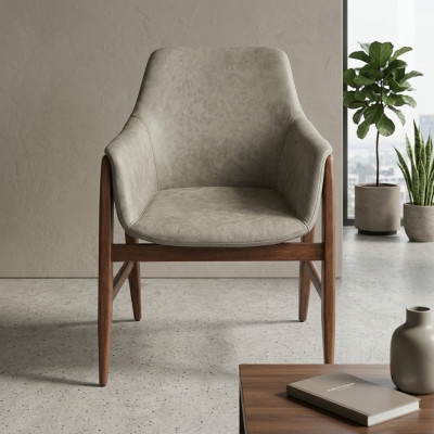 Silla de comedor silla silla de cocina silla de respaldo silla de madera tela moderna gris silla